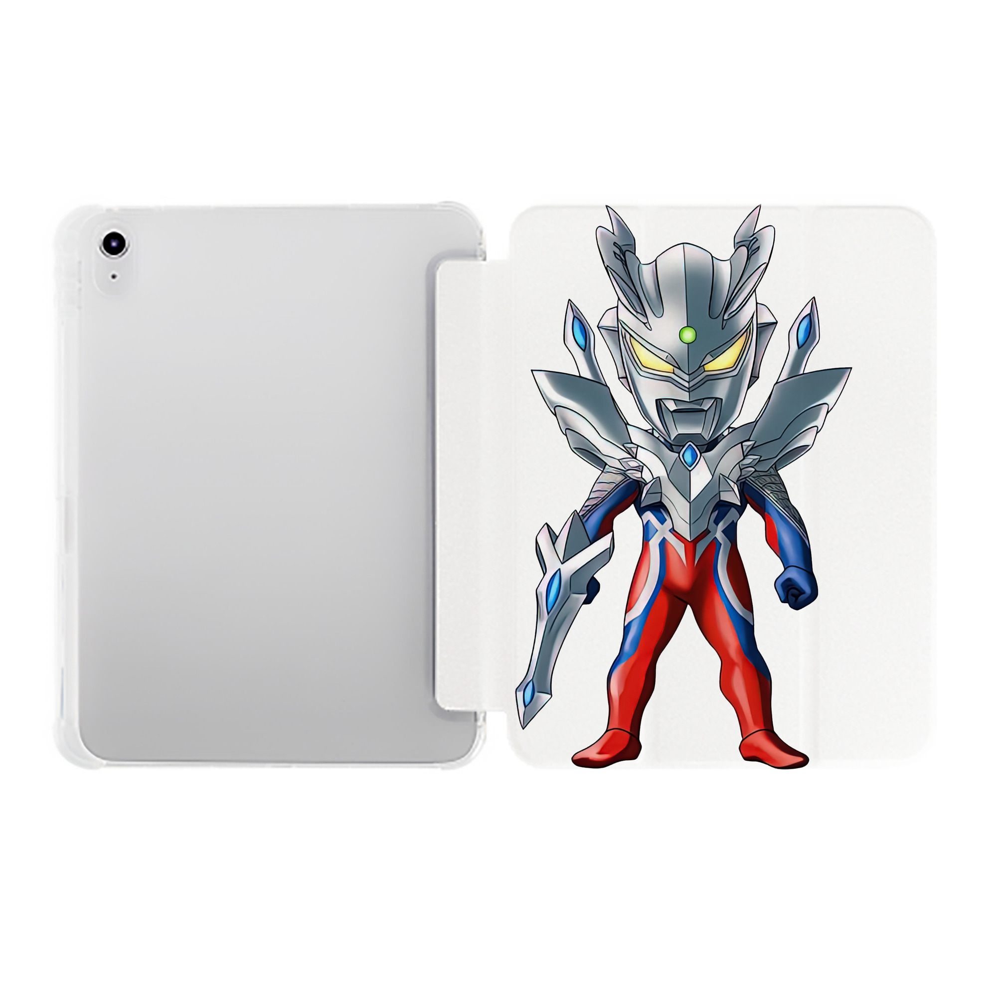 （画像用） ウルトラマン Ultraman IPad ケース ペン収納付き 三つ折りスタンド PUレザー×シリコン 対応機種9.5/10.5/10.9インチ